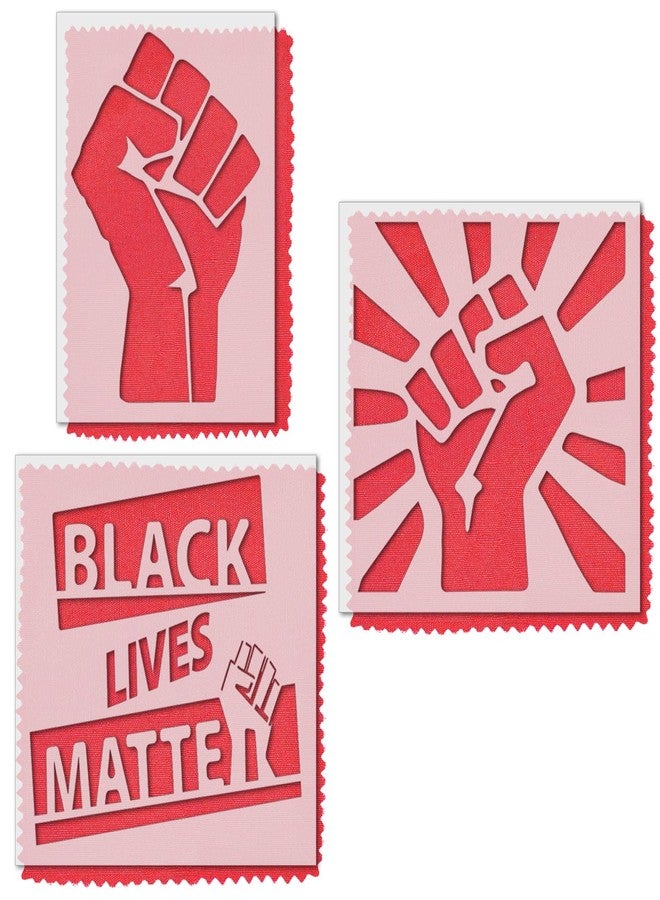 Stencil Stop BLM Fist Stencil Set - Black Lives Matter Stencils for Protest Signs, End Racial Injustice - 14 Mil Mylar Plastic [Set of 3 Stencils] - Image 1